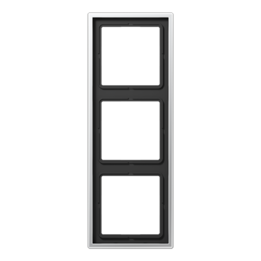 Рамка для вертикальной и горизонтальной установки, 3 поста, металл, алюминий, Aluminium