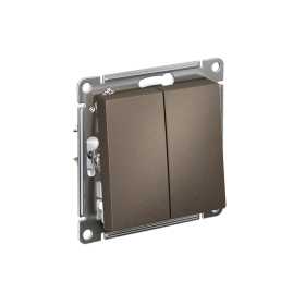 Systeme Electric AtlasDesign Мокко Выключатель 2-клавишный с самовозвратом, сх.2, 10А, механизм