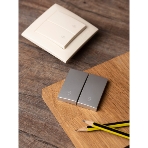 Валенсия лицевая панель выключателя 2-кл. проходного 10А сталь EKF PROxima