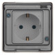 Розетка ЭРА Эксперт 11-2501-01 с заземлением с крышкой 2P+E IP55 16A-250В ОУ белый