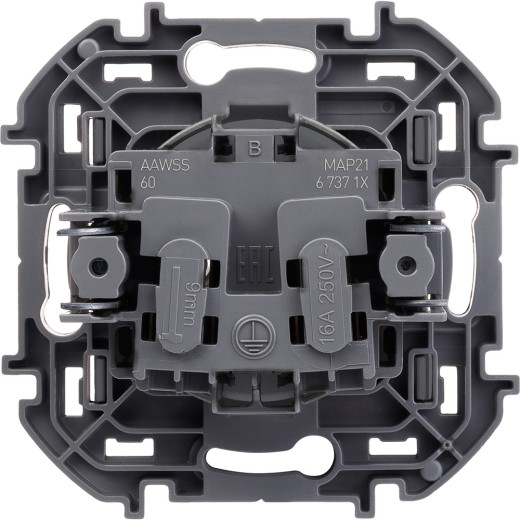 Розетка без заземления - Legrand/Daccord Inspiria - без шторок 16А 250В винтовые зажимы - антрацит