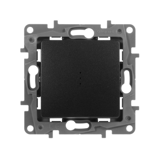 Переключатель одноклавишный с подсветкой/индикацией - Legrand Etika - 10А 250В безвинтовые зажимы - антрацит