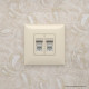 Компьютерная розетка RJ-45 в стену, кат.5e двойная, Avanti, ванильная дымка