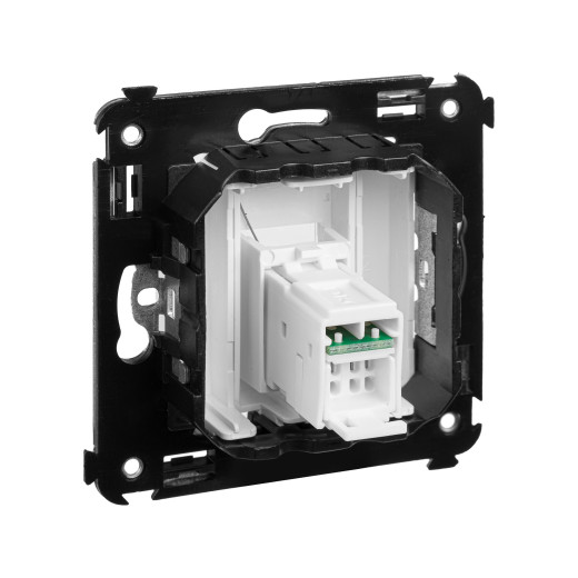 Компьютерная розетка RJ-45 в стену, кат.5e одинарная, Avanti, белое облако