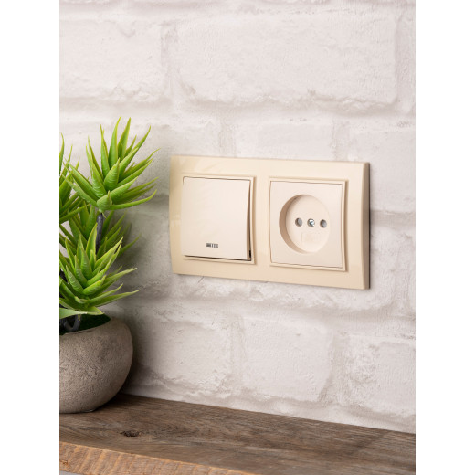 Рамка 2-местная горизонтальная бежевый Минск EKF