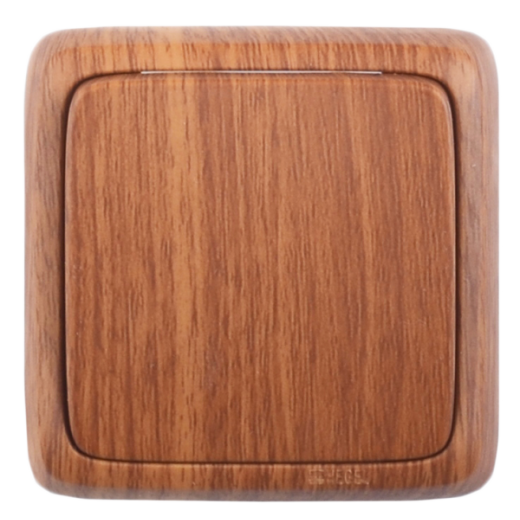 ВА10-113-05 Выключатель открытой установки, одноклавишный, с изолирующей пластиной, цвет дуб