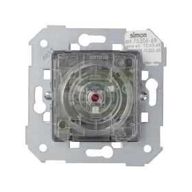 Simon 75 Мех Выключатель вспомогательный с голубой подсветкой, нажимной, S82,82N,88