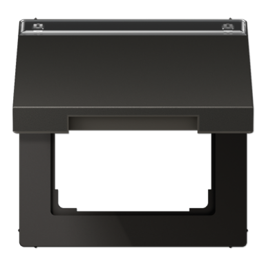 Крышка откидная с возвратной пружиной и полем для надписи 12×15 мм, антрацит