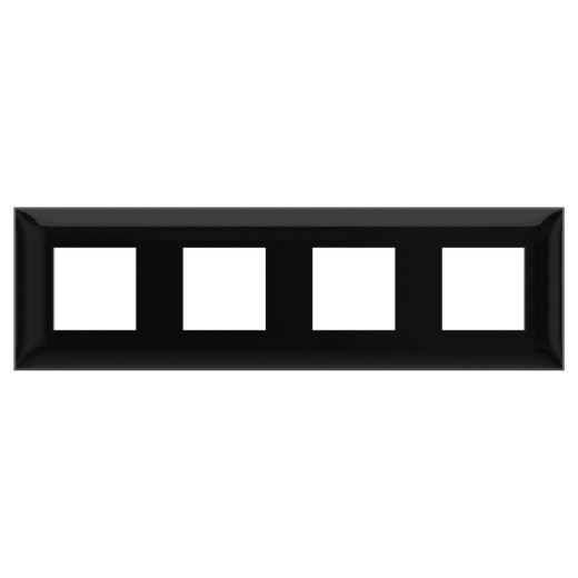 Рамка 4 поста (8 мод.), Avanti, черный квадрат