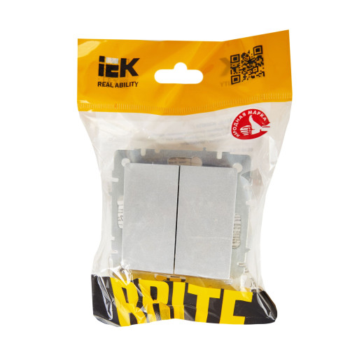 BRITE Выключ. жалюзи 10А ВС10-1-5-БрА алюм. IEK