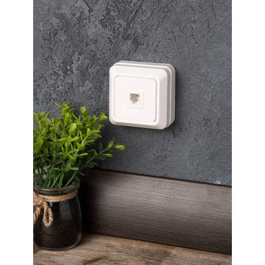 Розетка Phone 1-мест. бел. Рим EKF PROxima