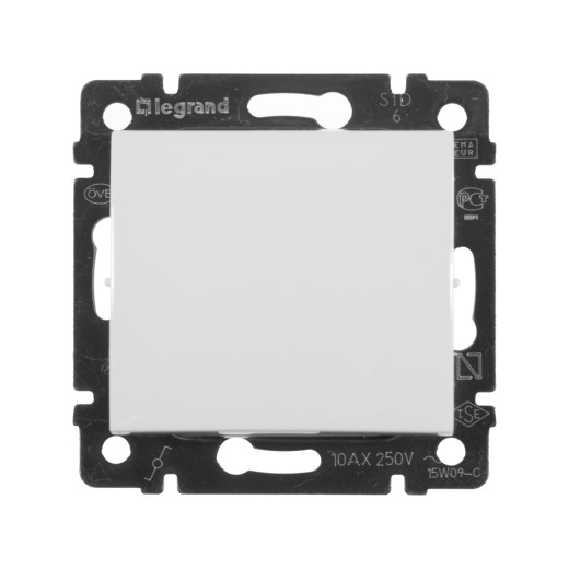 Переключатель одноклавишный - Legrand Valena - 10А 250В схема 6 безвинтовые зажимы - белый