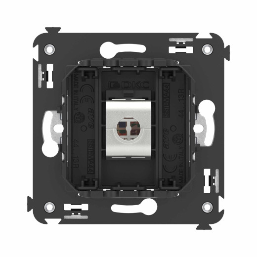 Компьютерная розетка RJ-45 без шторки в стену, кат.6A одинарная  экранированная, Avanti, черный матовый