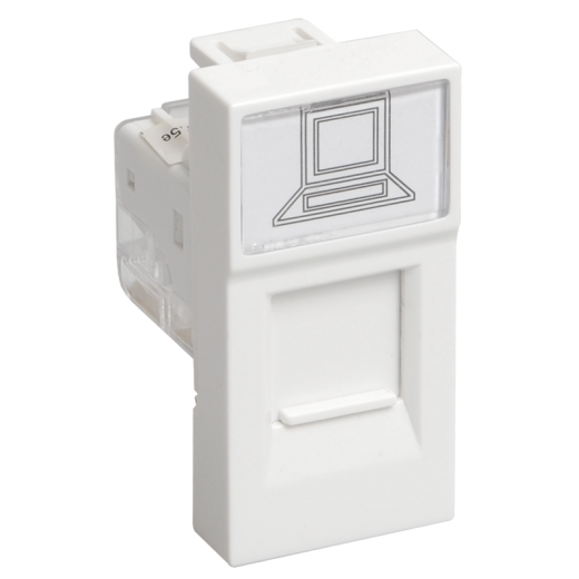 РКИ-10-00-П Розетка компьютерная RJ-45 UTP кат.5e (на 1 модуль) ПРАЙМЕР белая IEK