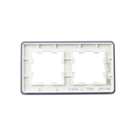 BRITE Рамка 2-мест. РУ-2-2-Бр стекло бел. RE IEK