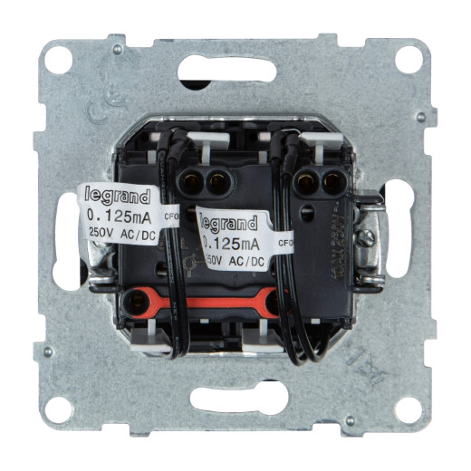 SUNO. Выключатель двухклавишный 10АХ 250В с подсветкой/индикацией. Безвинтовые зажимы. Цвет 