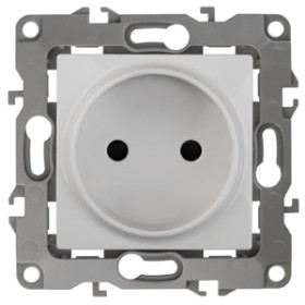 ЭРА Розетка Серия 12 12-2005-01 двойная без заземления 2P 16A-250В IP20 без м.лапок белый