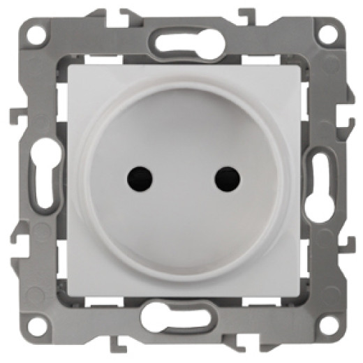 Розетка ЭРА Серия 12 12-2005-01 двойная без заземления 2P 16A-250В IP20 без м.лапок белый