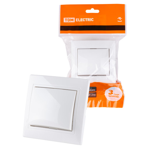 Выключатель 1 кл. 10А (основание керамика) белый 