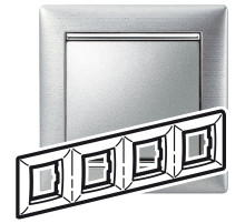 Legrand Valena Алюминий матовый Рамка 4-ая гориз.