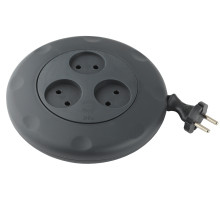 ЭРА Удлинитель электрический UR-3-3m-B рулетка без заземления 3 розетки 3м 2x1мм2 10А черная