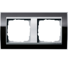 Gira Event Clear Черный/Алюминий Рамка 2-ая