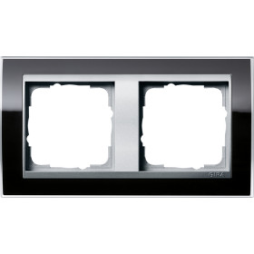 Gira Event Clear Черный/Алюминий Рамка 2-ая