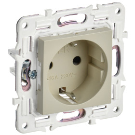 IEK SKANDY Бежевый Розетка с/з без защитных шторок 16А SK-R05B