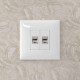 Компьютерная розетка RJ-45 без шторки в стену, кат.5e двойная экранированная, Avanti, белое облако