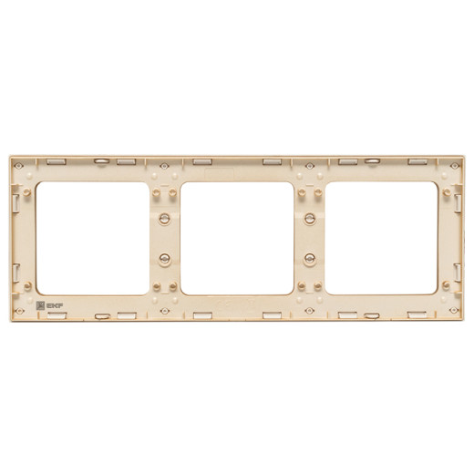 Стокгольм Рамка 3-местная белая с линией цвета шампань EKF PROxima
