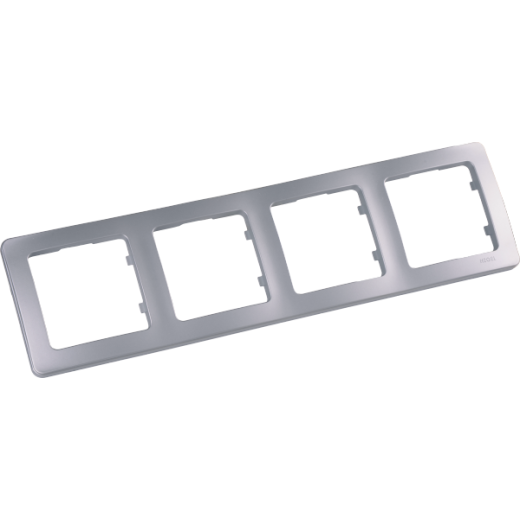 Р404-06 Рамка четырёхместная, скрытой установки, цвет серебро