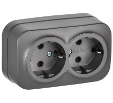 IEK GLORY Роз. 2-я с з/к без з/ш о/у 16А РС22-3-ХСм сталь м.