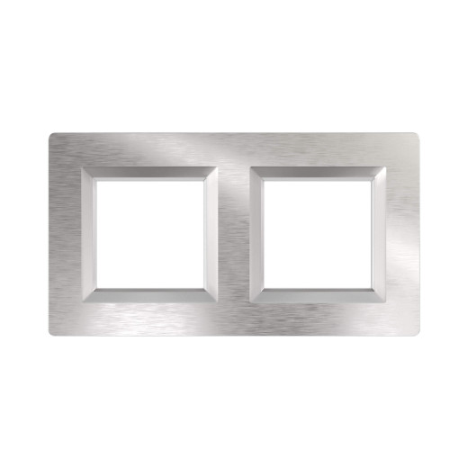 Рамка из алюминия 2 поста (4 мод.), Avanti, серая