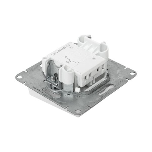 Механизм выключателя, одноклавишный, кнопочный, белый Эпика EKF