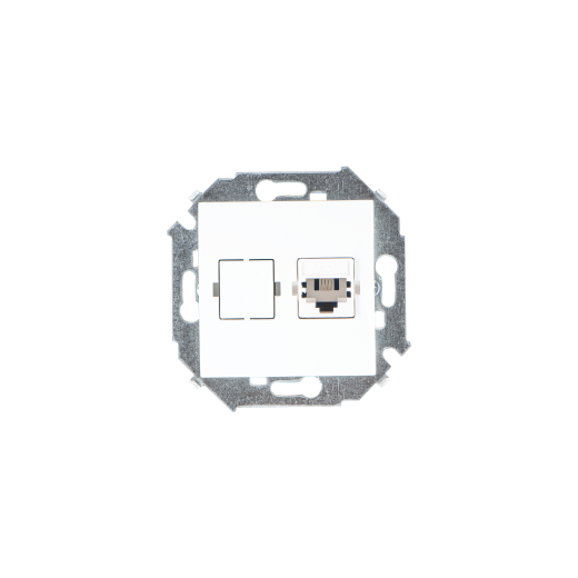 Simon 15 Белый Розетка телефонная RJ11, винт.заж.