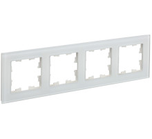 IEK BRITE DECOR Белый матовый стекло Рамка 4-м РУ-4-2-Бр