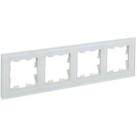 IEK BRITE DECOR Белый матовый стекло Рамка 4-м РУ-4-2-Бр