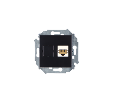 Simon 15 Черная Розетка ТЛФ 1-ая RJ11, винт.зажим