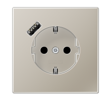 JUNG Розетка SCHUKO® с USB-зарядным устройством, тип А термопласт нержавеющая сталь