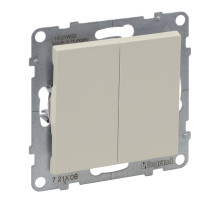 Legrand/Daccord SUNO Слоновая кость Переключатель двухклавишный 10А 250В. Безвинтовые зажимы..