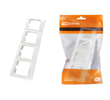 TDM Рамка 4-х постовая горизонтальная белая 