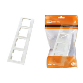 TDM Рамка 4-х постовая горизонтальная белая 