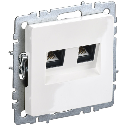 BRITE Роз. комп. 2-ая RJ45 кат.6 РК11-2-БрБ бел. IEK