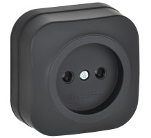 IEK GLORY Роз. без з/к/ш о/у 10А РС20-2-ХЧм черн. м.