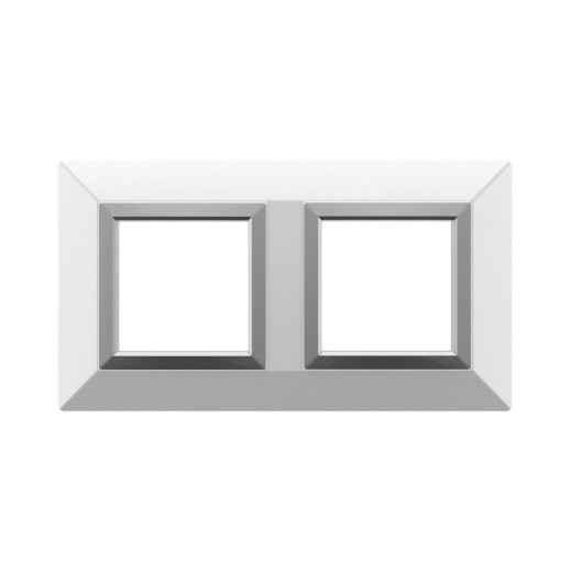 Рамка из металла 2 поста (4 мод.), Avanti, белая