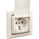 Розетка с заземлением - Legrand Valena - со шторками с защитной крышкой 16А 250В винтовые зажимы - белый