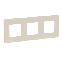 Schneider Electric Unica Studio Шампань/Белая Рамка 3-ная