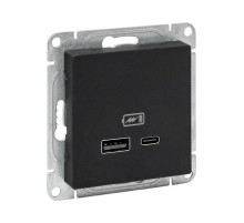 EKF Эпика Механизм розетки USB-A+С, чёрный.