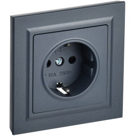 IEK BRITE Маренго Розетка с з/к/ш 16А в сборе РСР14-1-0-БрМ