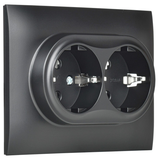 SKANDY Роз. 2-я с з/к без з/ш 16А сб. SK-R08Bl черн. IEK